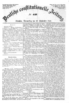 Deutsche constitutionelle Zeitung Mittwoch 26. September 1849
