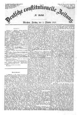 Deutsche constitutionelle Zeitung Donnerstag 4. Oktober 1849