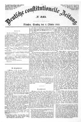 Deutsche constitutionelle Zeitung Freitag 5. Oktober 1849