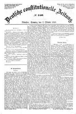 Deutsche constitutionelle Zeitung Sonntag 7. Oktober 1849