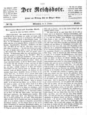 Der Reichsbote Freitag 6. Oktober 1848