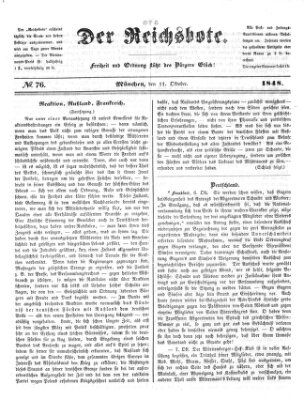 Der Reichsbote Mittwoch 11. Oktober 1848