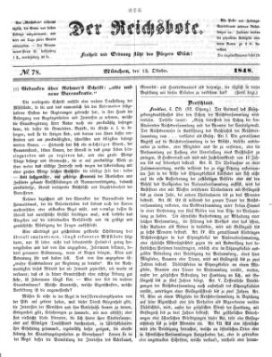 Der Reichsbote Freitag 13. Oktober 1848