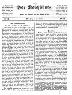 Der Reichsbote Montag 16. Oktober 1848