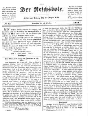 Der Reichsbote Samstag 21. Oktober 1848