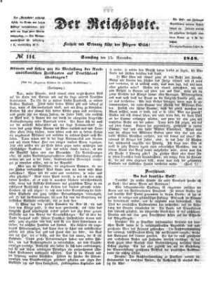 Der Reichsbote Samstag 25. November 1848