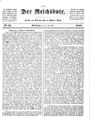 Der Reichsbote Mittwoch 20. Dezember 1848