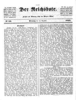 Der Reichsbote Sonntag 24. Dezember 1848