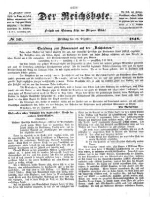 Der Reichsbote Freitag 29. Dezember 1848