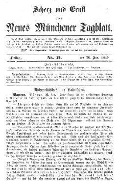 Neues Münchener Tagblatt Freitag 26. Januar 1849