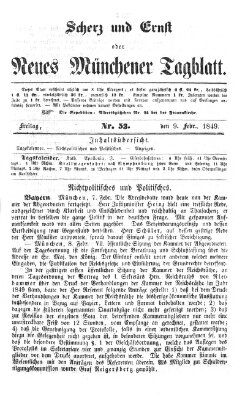 Neues Münchener Tagblatt Freitag 9. Februar 1849