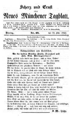 Neues Münchener Tagblatt Dienstag 20. Februar 1849