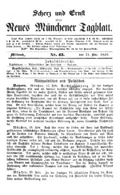 Neues Münchener Tagblatt Mittwoch 21. Februar 1849