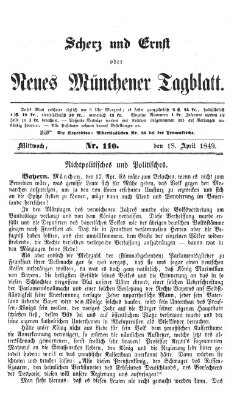 Neues Münchener Tagblatt Mittwoch 18. April 1849