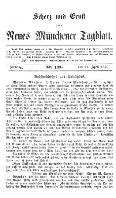 Neues Münchener Tagblatt Samstag 21. April 1849