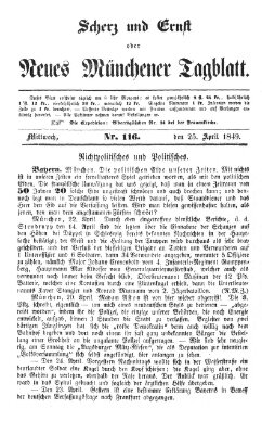 Neues Münchener Tagblatt Mittwoch 25. April 1849