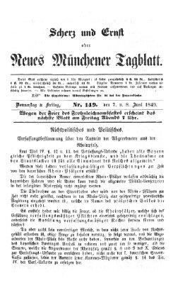 Neues Münchener Tagblatt Donnerstag 7. Juni 1849