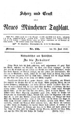 Neues Münchener Tagblatt Mittwoch 20. Juni 1849