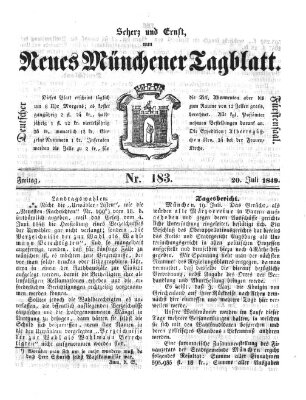 Neues Münchener Tagblatt Freitag 20. Juli 1849