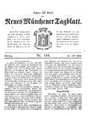 Neues Münchener Tagblatt Samstag 21. Juli 1849