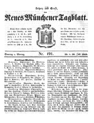 Neues Münchener Tagblatt Sonntag 29. Juli 1849