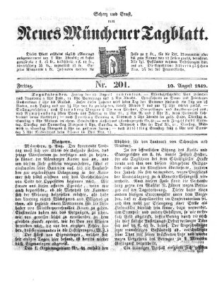 Neues Münchener Tagblatt Freitag 10. August 1849