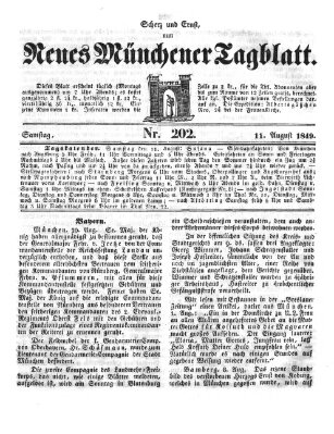 Neues Münchener Tagblatt Samstag 11. August 1849