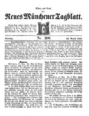 Neues Münchener Tagblatt Samstag 18. August 1849