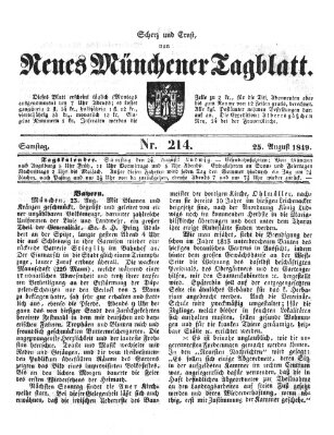 Neues Münchener Tagblatt Samstag 25. August 1849