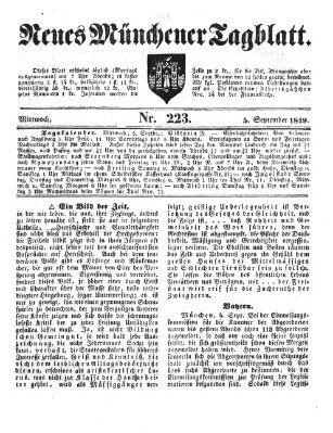 Neues Münchener Tagblatt Mittwoch 5. September 1849