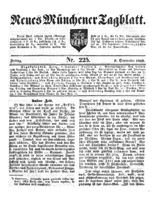 Neues Münchener Tagblatt Freitag 7. September 1849