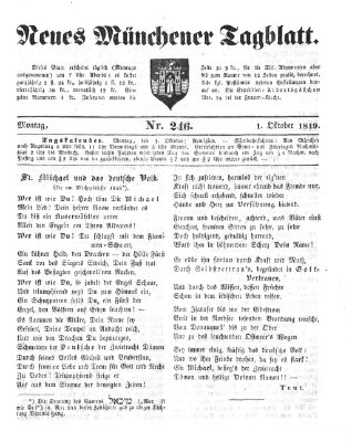 Neues Münchener Tagblatt Montag 1. Oktober 1849