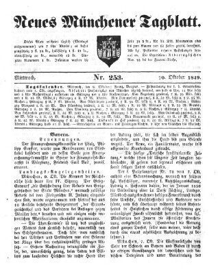 Neues Münchener Tagblatt Freitag 5. Oktober 1849