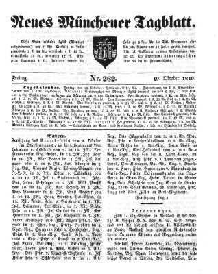 Neues Münchener Tagblatt Freitag 19. Oktober 1849