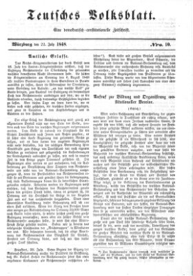 Teutsches Volksblatt Samstag 22. Juli 1848