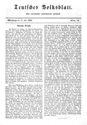 Teutsches Volksblatt Donnerstag 27. Juli 1848