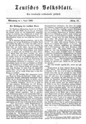 Teutsches Volksblatt Dienstag 1. August 1848