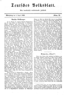 Teutsches Volksblatt Donnerstag 3. August 1848