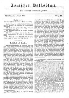 Teutsches Volksblatt Samstag 5. August 1848