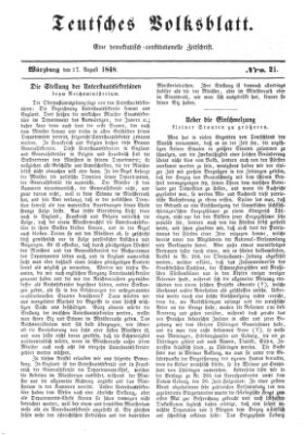 Teutsches Volksblatt Donnerstag 17. August 1848