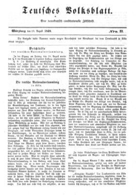 Teutsches Volksblatt Samstag 19. August 1848