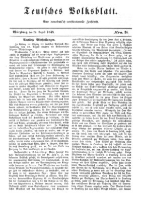 Teutsches Volksblatt Donnerstag 24. August 1848