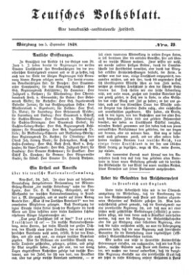 Teutsches Volksblatt Dienstag 5. September 1848