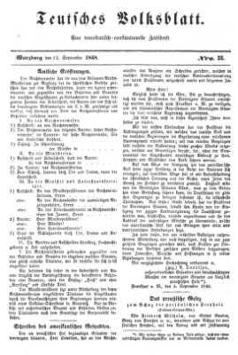 Teutsches Volksblatt Dienstag 12. September 1848