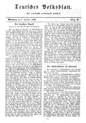 Teutsches Volksblatt Donnerstag 21. September 1848