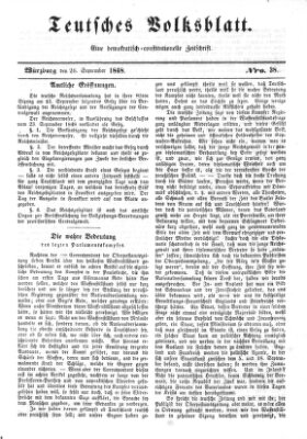 Teutsches Volksblatt Dienstag 26. September 1848