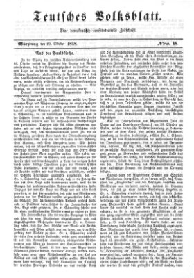 Teutsches Volksblatt Donnerstag 19. Oktober 1848