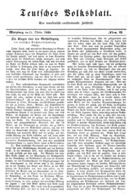 Teutsches Volksblatt Samstag 21. Oktober 1848