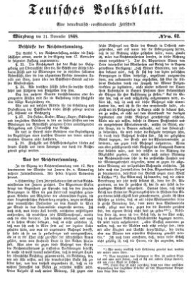 Teutsches Volksblatt Dienstag 21. November 1848