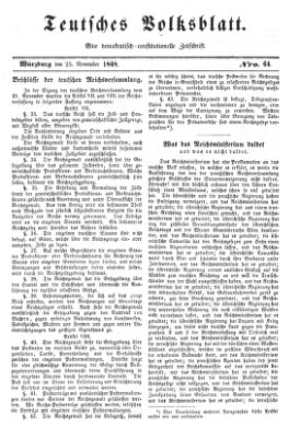 Teutsches Volksblatt Samstag 25. November 1848